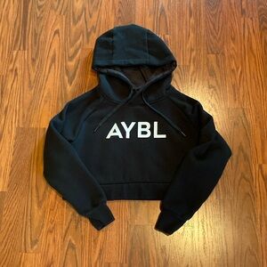 AYBL cropped black hoodie. Size S